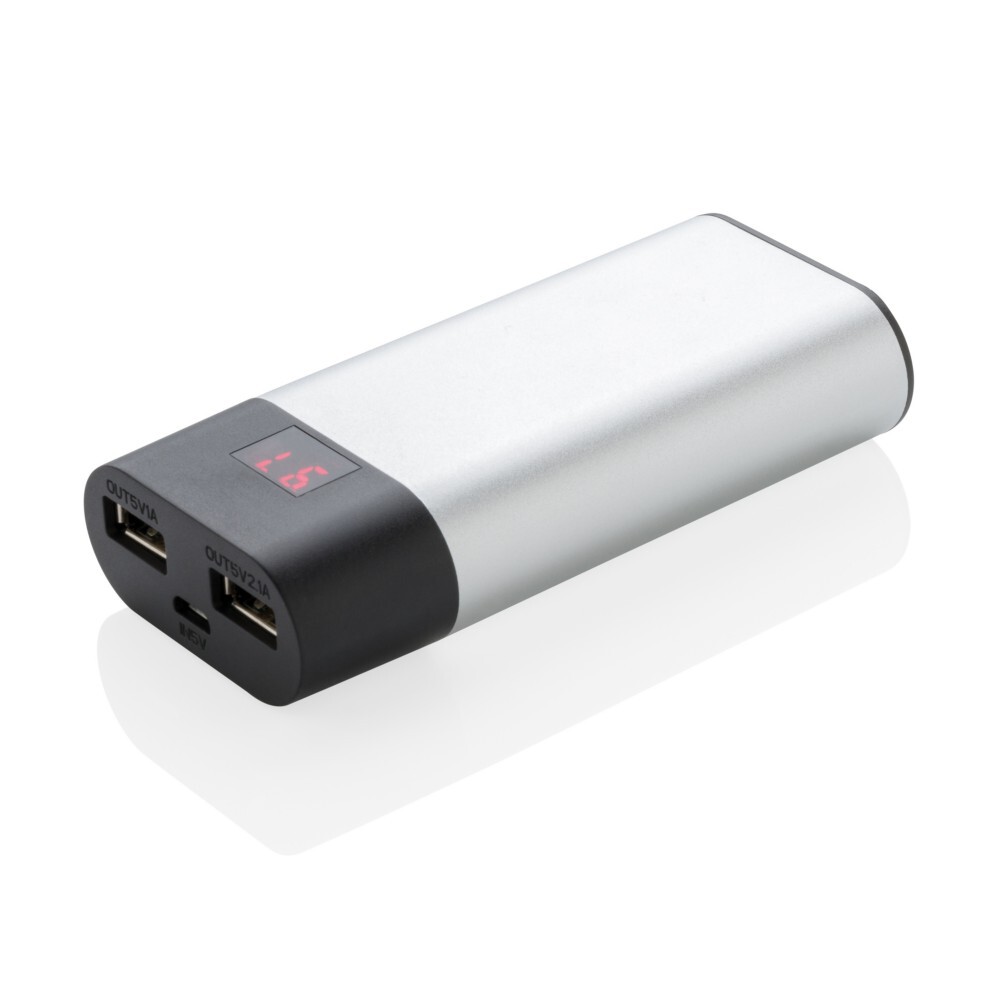 Power bank 4000 mAh z cyfrowym wyświetlaczem z nadrukiem P324 442