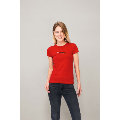 MISS Damski T-SHIRT 150g Czerwony S11386-RD-M (3)