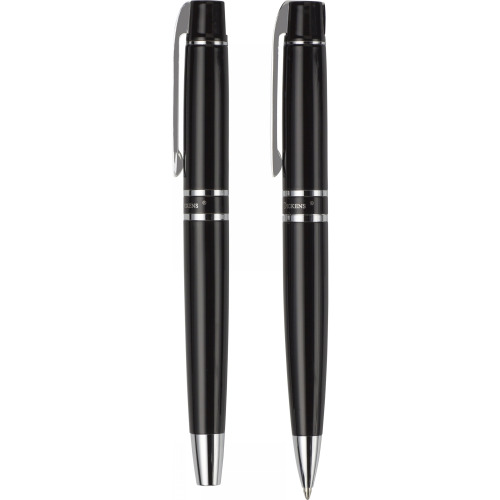 Zestaw piśmienniczy Charles Dickens, długopis i pióro kulkowe czarny V1204-03 (2)