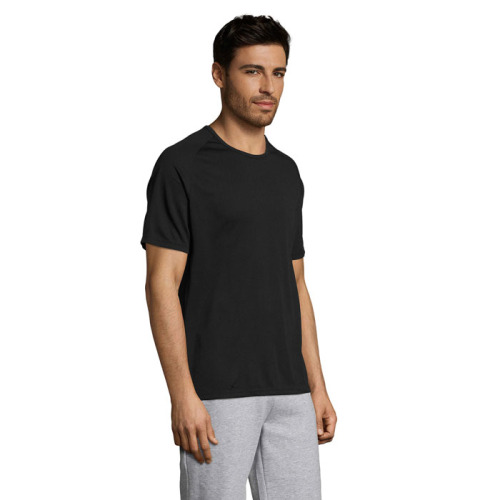 SPORTY Męski T-SHIRT 140g Czarny / Czarny opal S11939-BK-S (2)