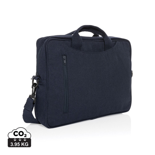 Torba na laptopa 15,4" AWARE™ Laluka, bawełna z recyklingu granatowy P732.115 (7)