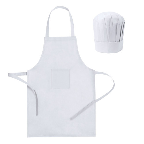 Zestaw kucharza, fartuch kuchenny i czapka kucharska, rozmiar dziecięcy biały V9542-02 (4)