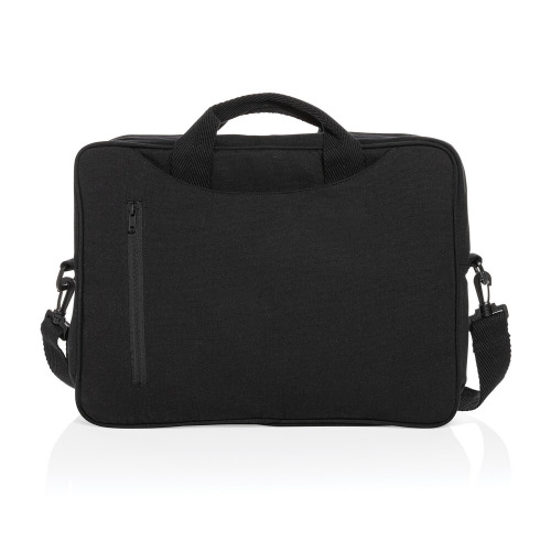 Torba na laptopa 15,4" AWARE™ Laluka, bawełna z recyklingu czarny P732.111 (1)