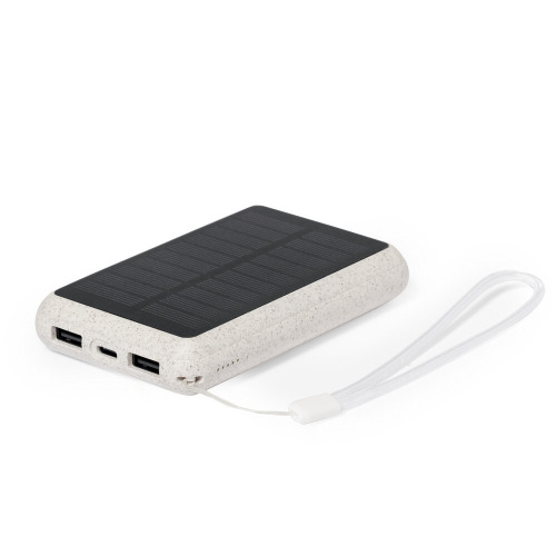 Power bank 5000 mAh ze słomy pszenicznej, ładowarka słoneczna Neutralny V1353-00 