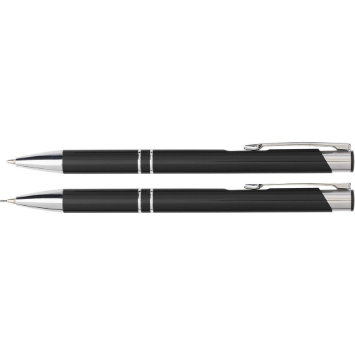 Zestaw piśmienniczy, długopis i ołówek mechaniczny czarny V1956-03 (1)