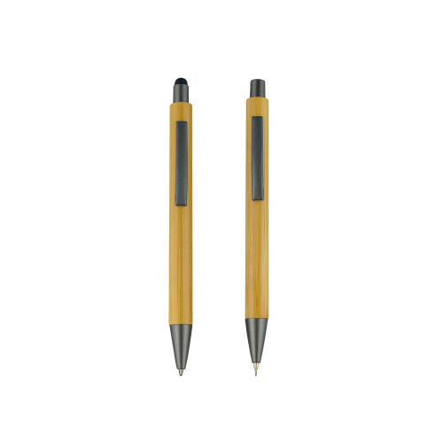 Bambusowy zestaw piśmienniczy, długopis touch pen i ołówek mechaniczny | Wallace drewno V9342-17 (2)