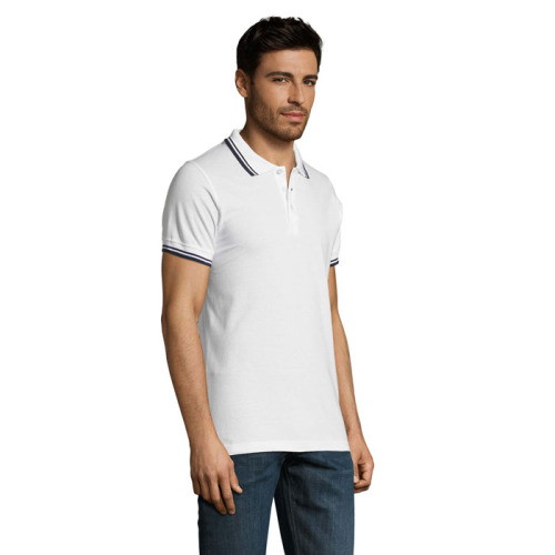 PASADENA męskie polo 200g White / navy S00577-NW-3XL (2)