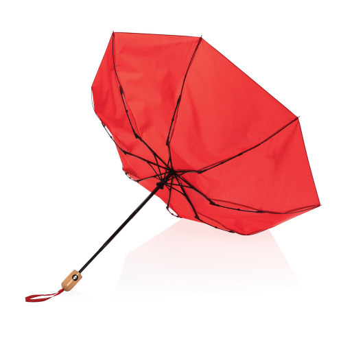 Bambusowy parasol automatyczny 21" Impact AWARE™ rPET Czerwony P850.614 (10)