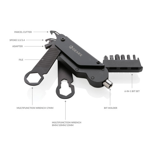 Wielofunkcyjne narzędzie rowerowe Gear X Czarny P221.241 (1)