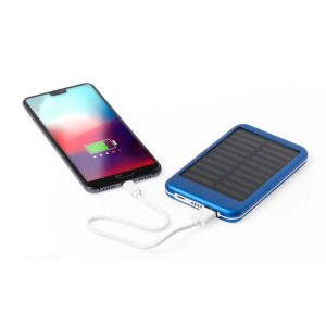 Power bank 4000 mAh, ładowarka słoneczna Niebieski