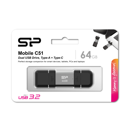 Pendrive Silicon Power Mobile - C51 3.2, 64GB czarny EG834203 64GB (3)