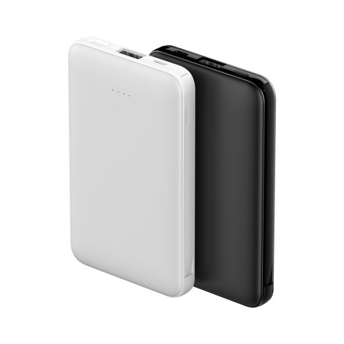 Power bank 5000 mAh ze zintegrowanymi kablami, adapter w komplecie | Presley Biały V0905-02 (10)