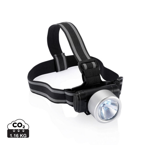 Latarka na głowę 3 LED Everest Srebrny, czarny P518.020 (2)