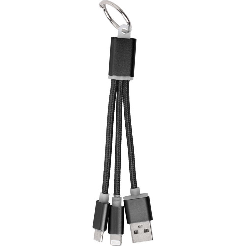 Kabel do ładowania, brelok do kluczy Czarny V0345-03 (1)