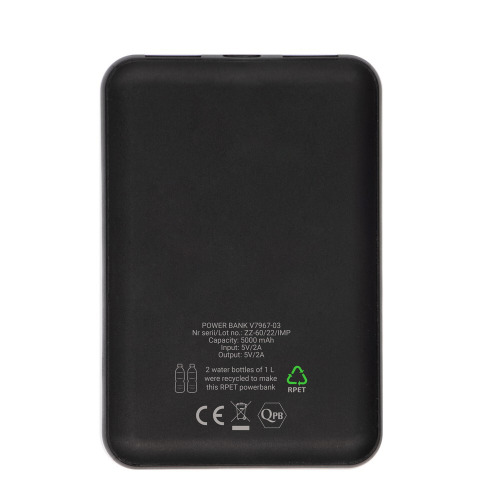 Power bank 5000 mAh RPET | Suzanne Czarny V7967-03 (2)