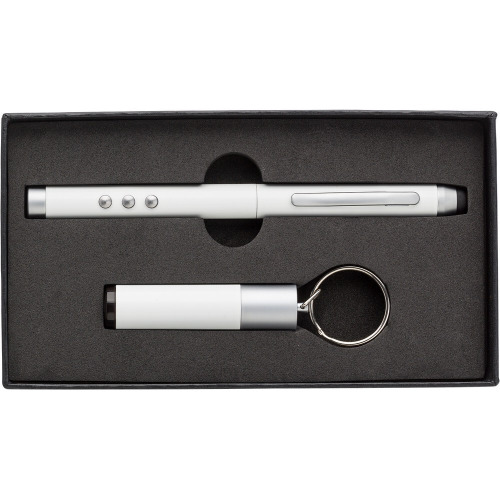 Wskaźnik laserowy, długopis, touch pen, odbiornik biały V3582-02 (7)