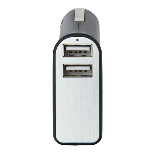 Ładowarka samochodowa USB, młotek bezpieczeństwa Czarny, srebrny P302.401 (1)