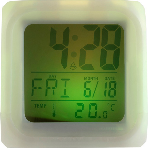 Zegar na biurko, budzik biały V3933-02 (13)