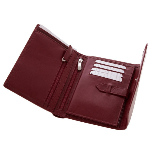 Skórzany portfel damski Mauro Conti czerwony V4808-05 (13)