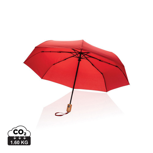 Bambusowy parasol automatyczny 21" Impact AWARE™ rPET Czerwony P850.614 (16)