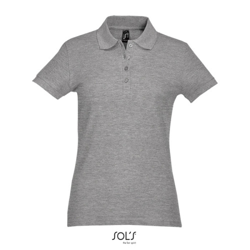 PASSION Damskie POLO 170g Grey melange S11338-GY-L 