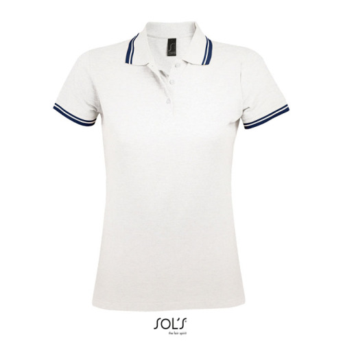 PASADENA damskie polo 200g White / navy S00578-NW-XL 