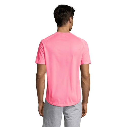 SPORTY Męski T-SHIRT 140g Neonowy róż 2 S11939-NP-M (1)