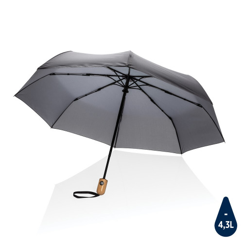 Bambusowy parasol automatyczny 21" Impact AWARE™ rPET Antracytowy P850.612 (10)