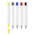 Zestaw piśmienniczy, ołówek, zakreślacz i długopisy z wkładem w kolorze nakrętki biały V1314-02 (2) thumbnail