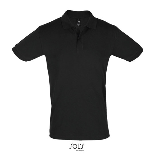 PERFECT Męskie POLO 180g Czarny / Czarny opal S11346-BK-XXL 