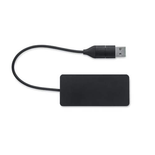 3-portowy hub USB kabel 20cm Czarny MO2142-03 (2)