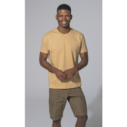 Koszulka męska z okrągłym dekoltem Regular Premium T-Shirt JHK Khaki test7_TSRA190KHM (1)