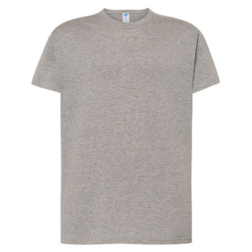 Koszulka męska z okrągłym dekoltem Regular Premium T-Shirt JHK Grey Melange test7_TSRA190GML 