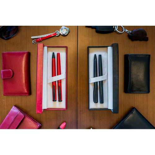 Zestaw piśmienny Mauro Conti, długopis i pióro kulkowe | Sarah czerwony V4831-05 (6)