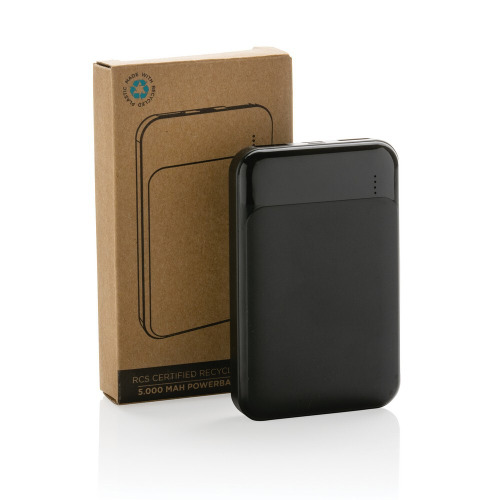 Power bank 5000 mAh, plastik z recyklingu Czarny P322.611 (8)