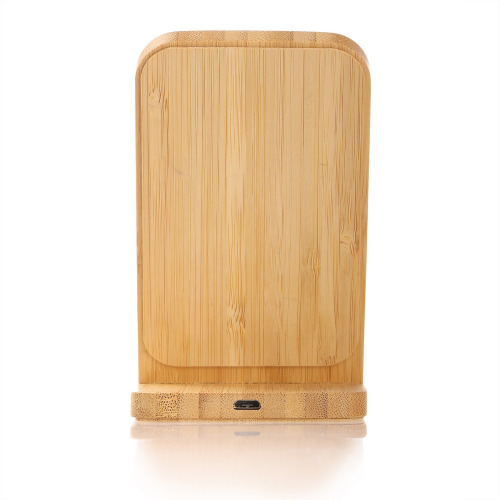 Bambusowa ładowarka bezprzewodowa 10W B'RIGHT, stojak na telefon | Wilder drewno V0349-17 (5)