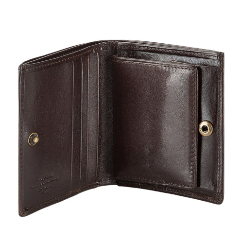 Damski portfel WITTCHEN skórzany z herbem na zatrzask Brązowy WITT10-1-065 (1)