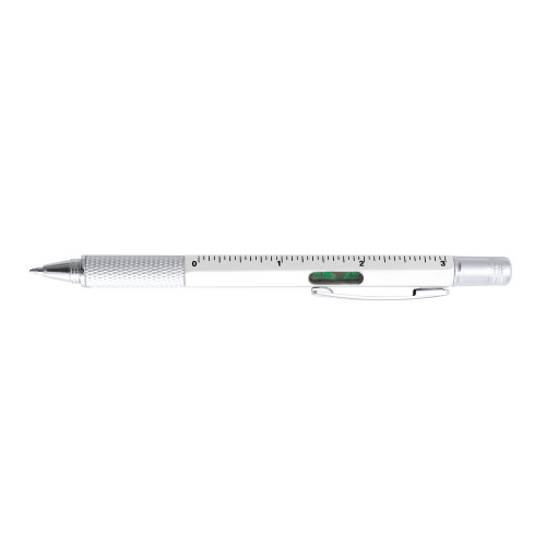 Długopis wielofunkcyjny, linijka, poziomica, śrubokręt biały V7799-02 (2)