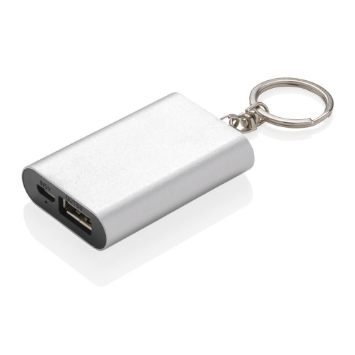 Power bank 1000 mAh, brelok do kluczy Srebrny P324.190 