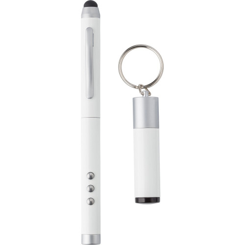 Wskaźnik laserowy, długopis, touch pen, odbiornik biały V3582-02 (5)