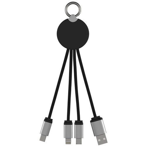 Kabel z podświetlonym logo 3w1 z brelokiem - SCX.design C16 Czerwony 2PX00221 (3)