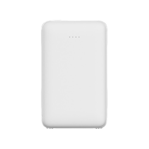 Power bank 5000 mAh ze zintegrowanymi kablami, adapter w komplecie | Presley Biały V0905-02 (6)