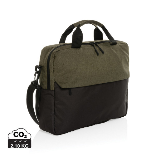 Torba na laptopa 15,6" AWARE™ Kazu, poliester z recyklingu zielony P732.177 (8)