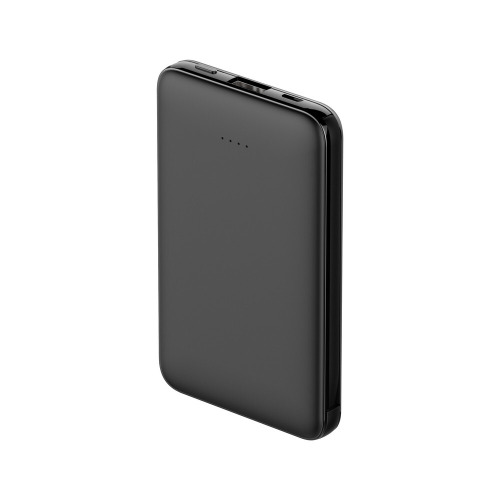 Power bank 5000 mAh ze zintegrowanymi kablami, adapter w komplecie | Presley Czarny V0905-03 (2)