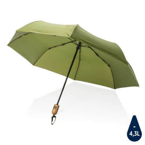 Bambusowy parasol automatyczny 21" Impact AWARE™ rPET Zielony P850.617 