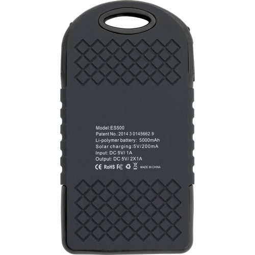 Power bank 4000 mAh, ładowarka słoneczna Czarny V0126-03 (1)