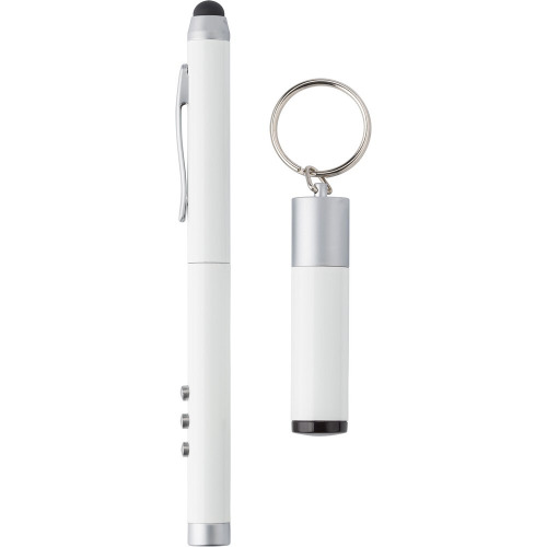 Wskaźnik laserowy, długopis, touch pen, odbiornik biały V3582-02 (9)
