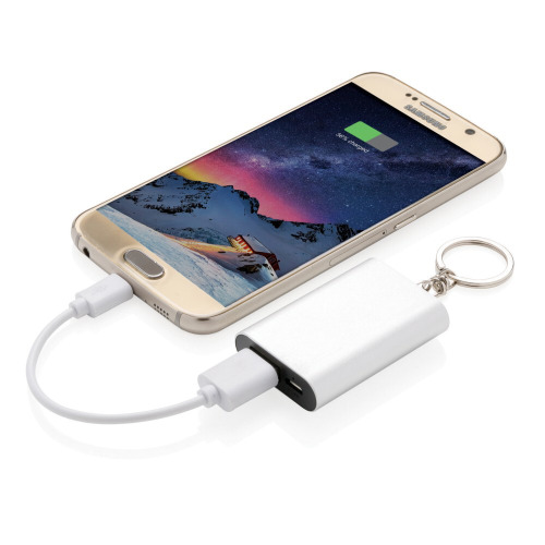 Power bank 1000 mAh, brelok do kluczy Srebrny P324.190 (1)