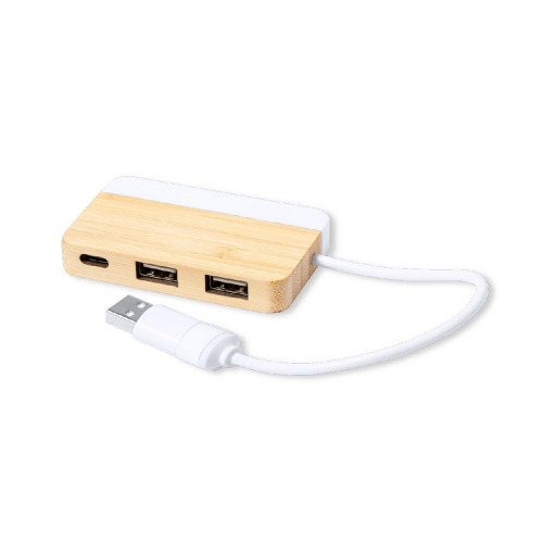 Bambusowy hub USB i USB typu C Neutralny V1132-00 (1)