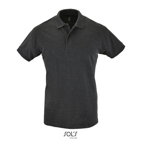 PERFECT Męskie POLO 180g Charcoal melange S11346-CE-L 